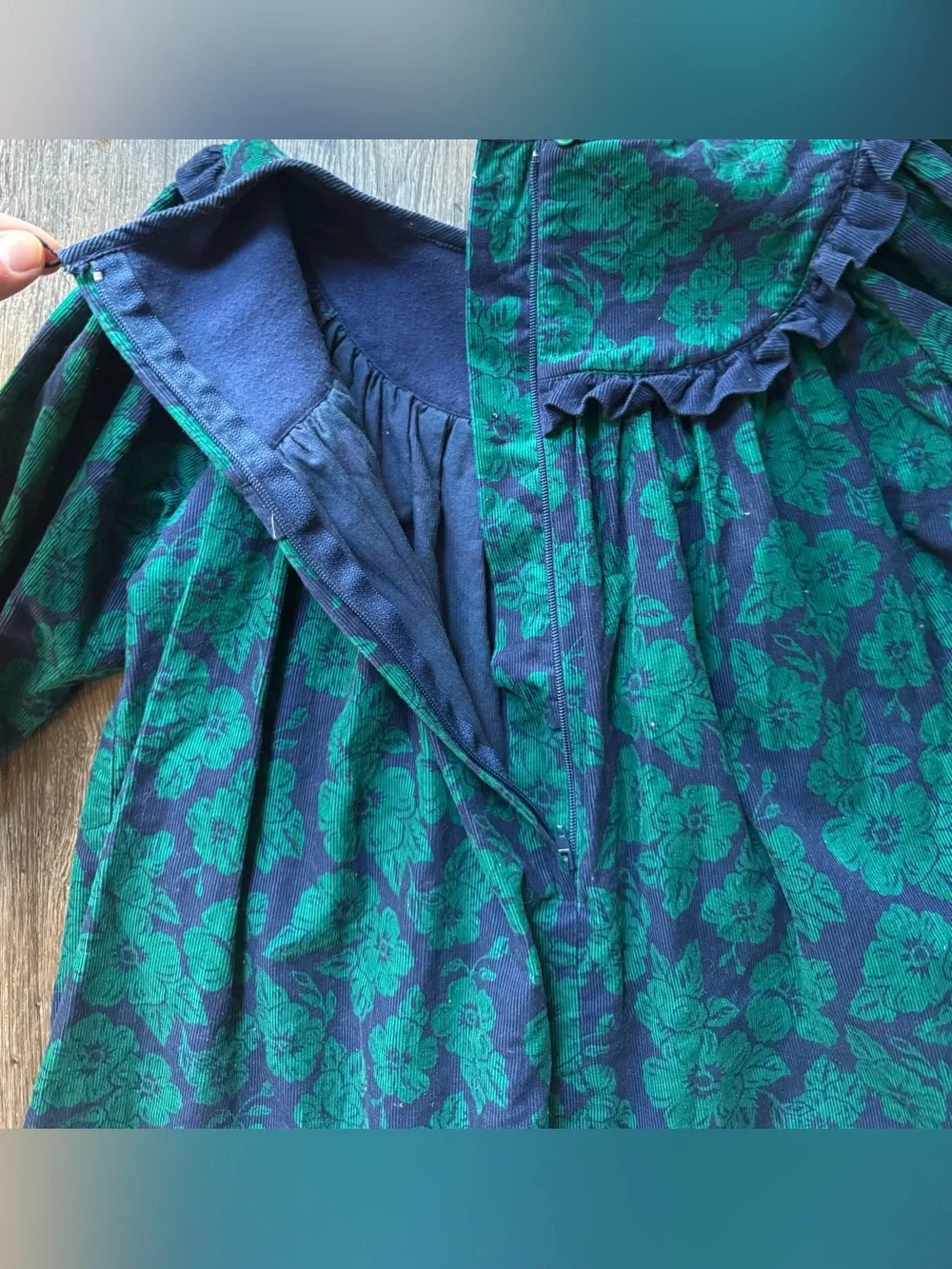 Vintage Gymboree 90s rainbow tag Cord Floral Dress size “Medium”